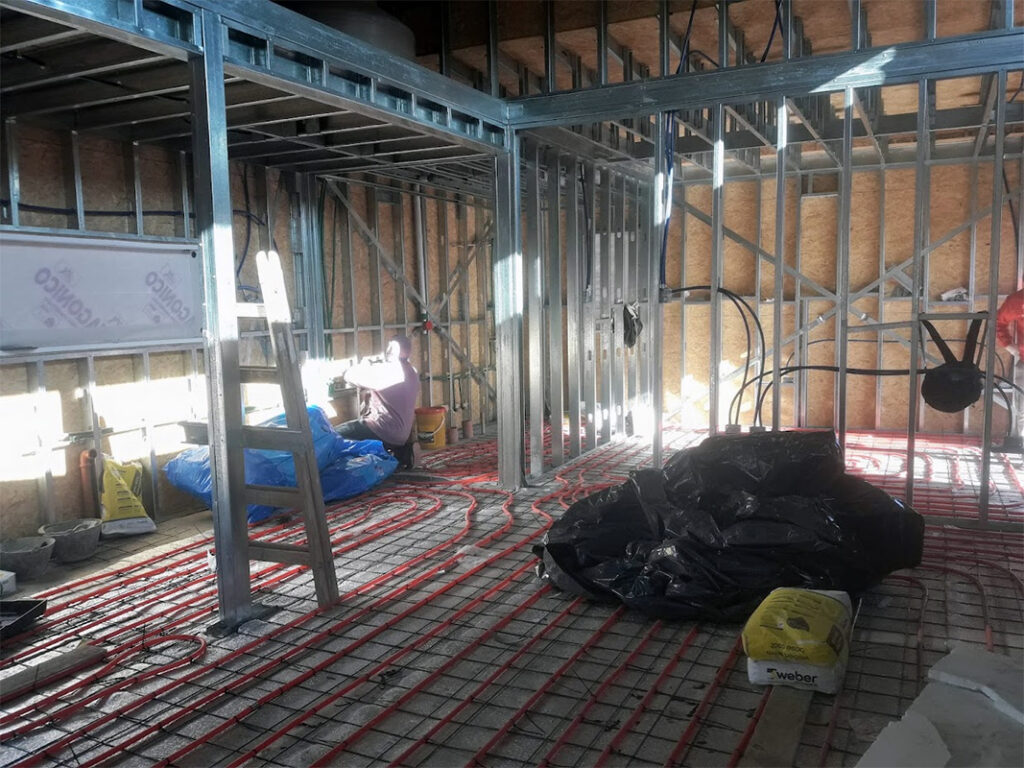 casa mia interior estructura steel frame piso radiante