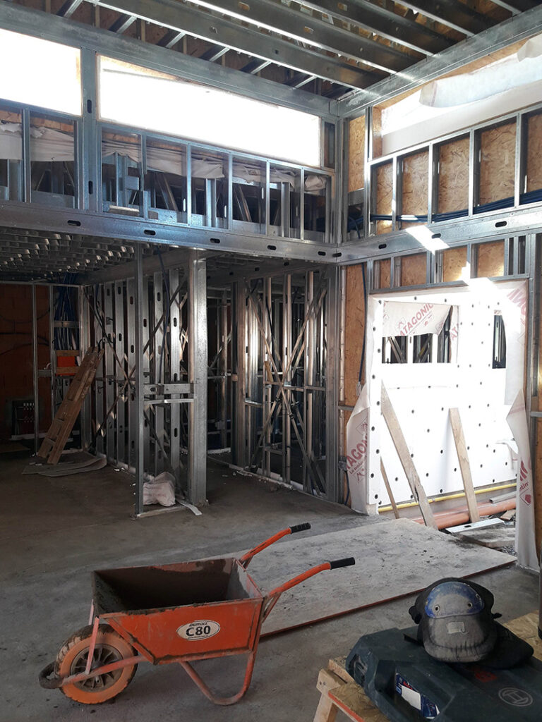 casa p estructura steel frame interior