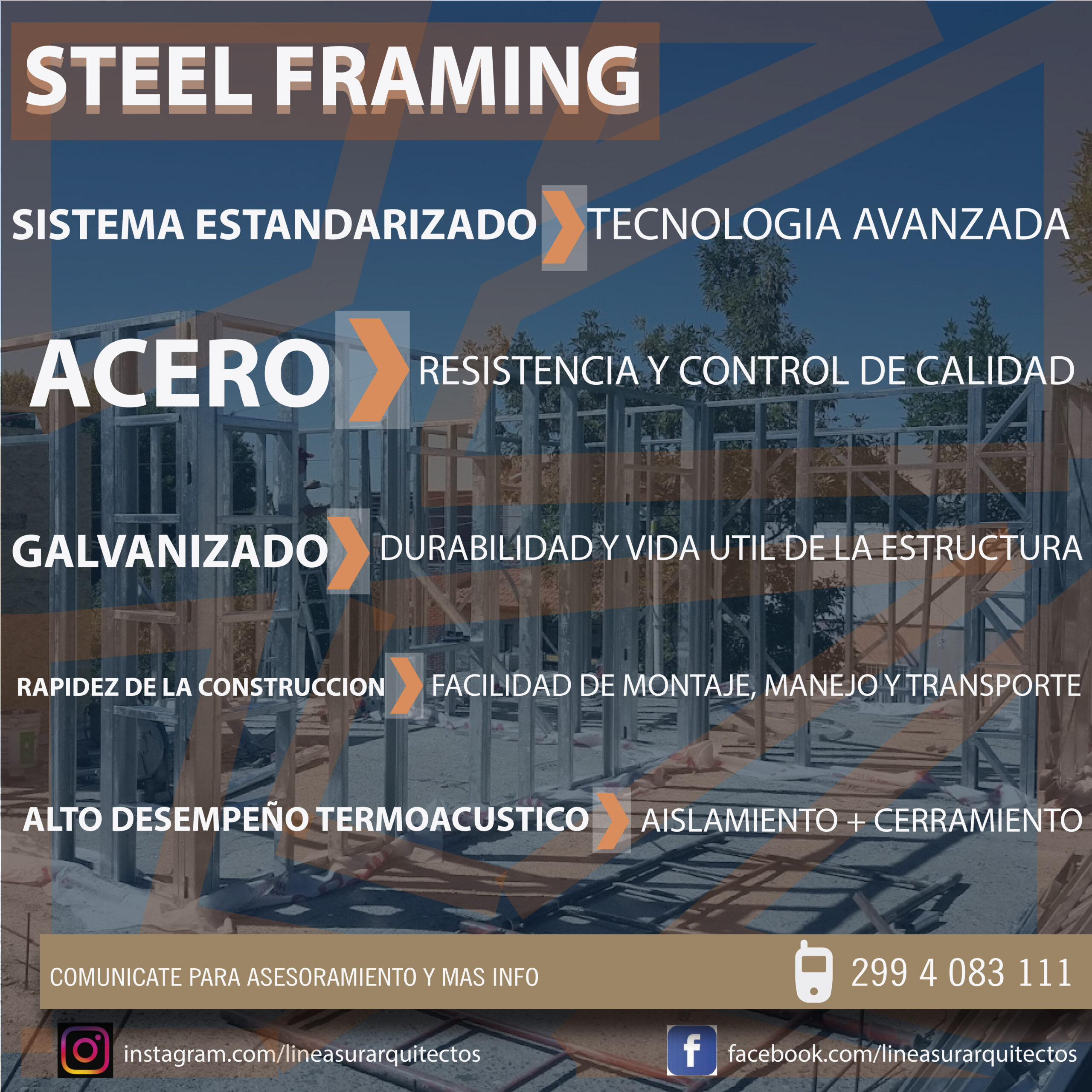proceso de construcción en steel frame
